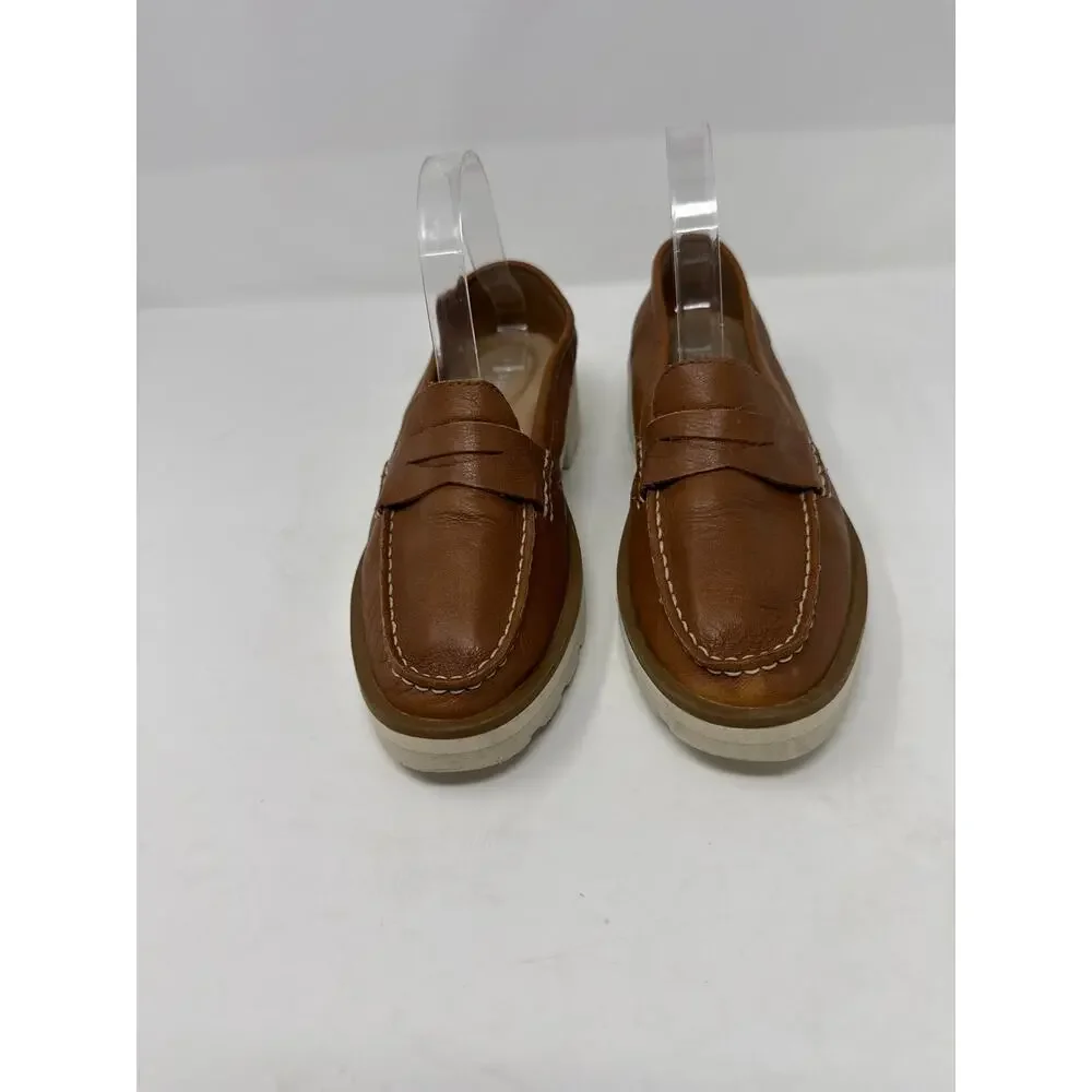 Sperry Size 7.5 Top Sider Penny Loafer Super Soft Leather Tan Brown Cushioned